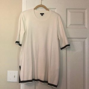 Ann Taylor cream with black  sweater tunic